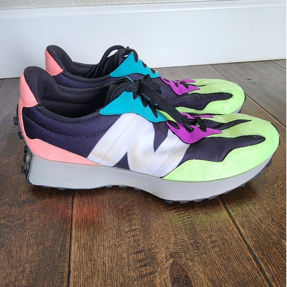 New Balance 327 Black Multi-Color Pink Miami Bright.Y2K STREETWEAR retro waffle